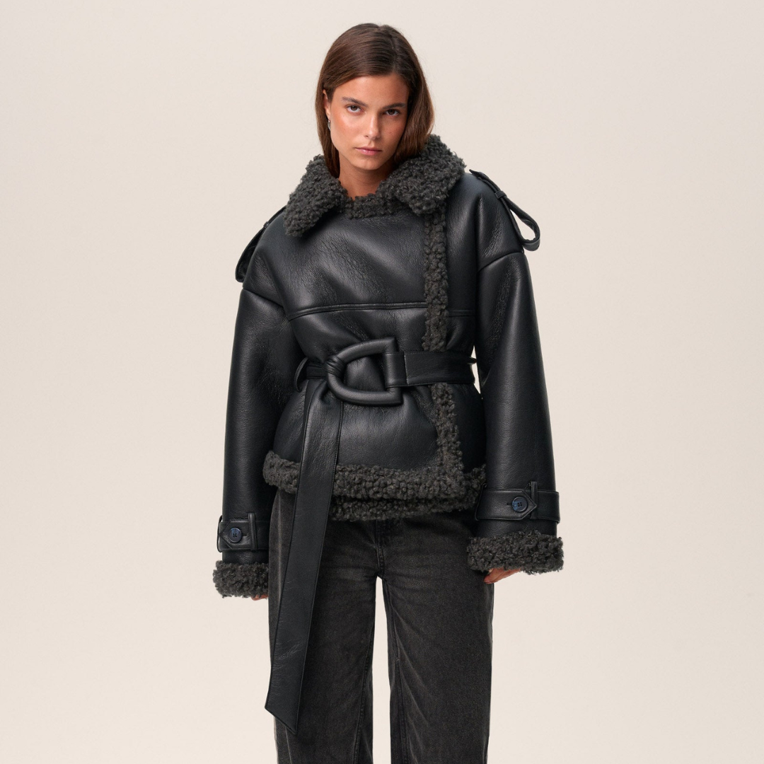 Elvira | Abrigo de Shearling con Cinturón