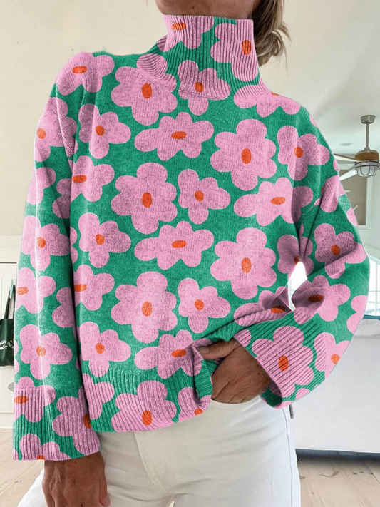 Mirellia | Suéter de Cuello Alto Floral