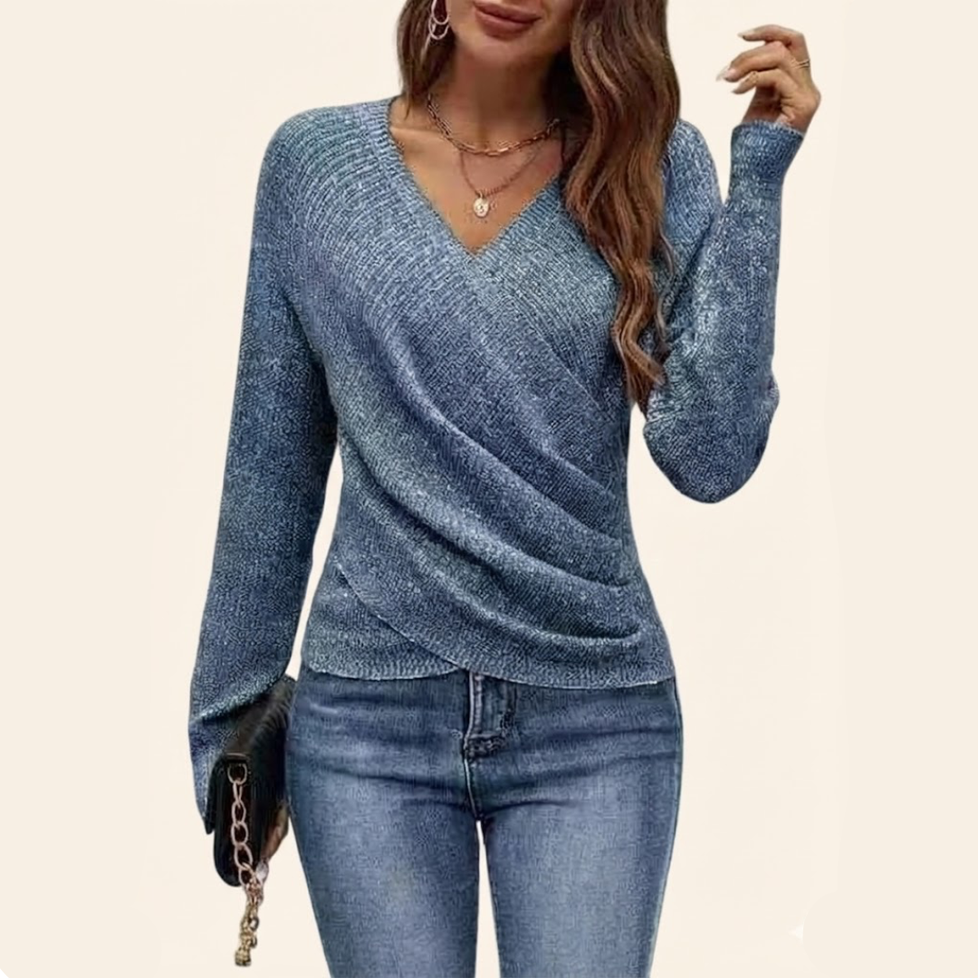 Clarissa™ | Top elegante envolvente con escote en V para Mujer