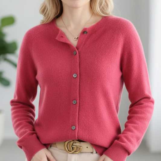 Anna | Suéter de lana merina para mujer con cuello O y botones