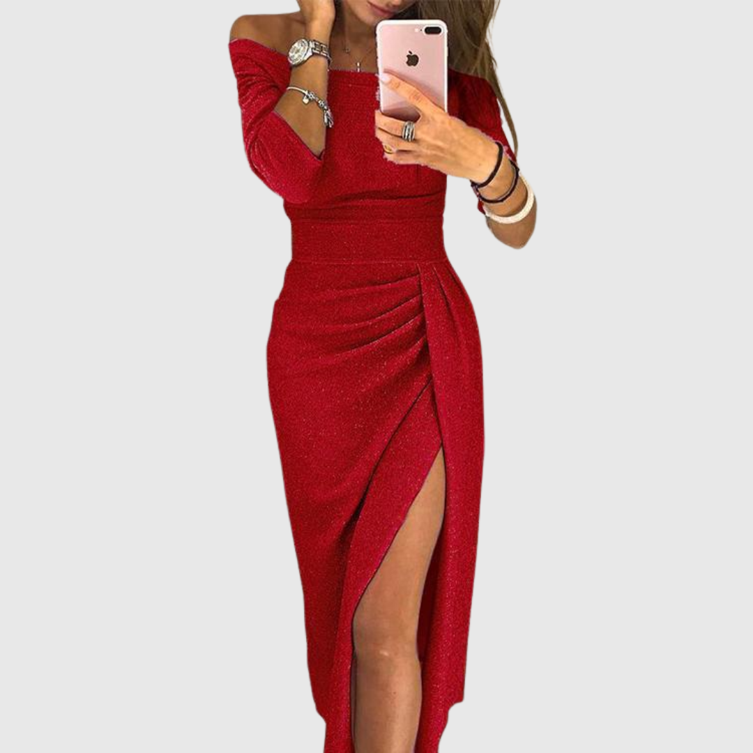 Isabeau | Elegante vestido maxi con cuello halter y ajuste fluido