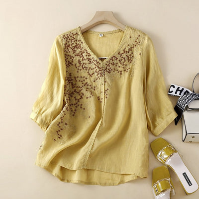 Laurienne™ | Blusa bordada con cuello en V
