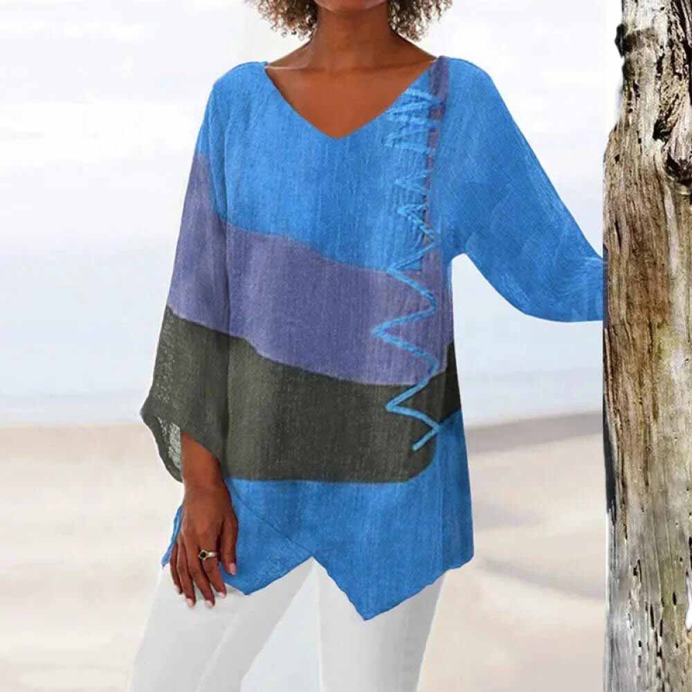 Elise - Elegante camisa tricolor