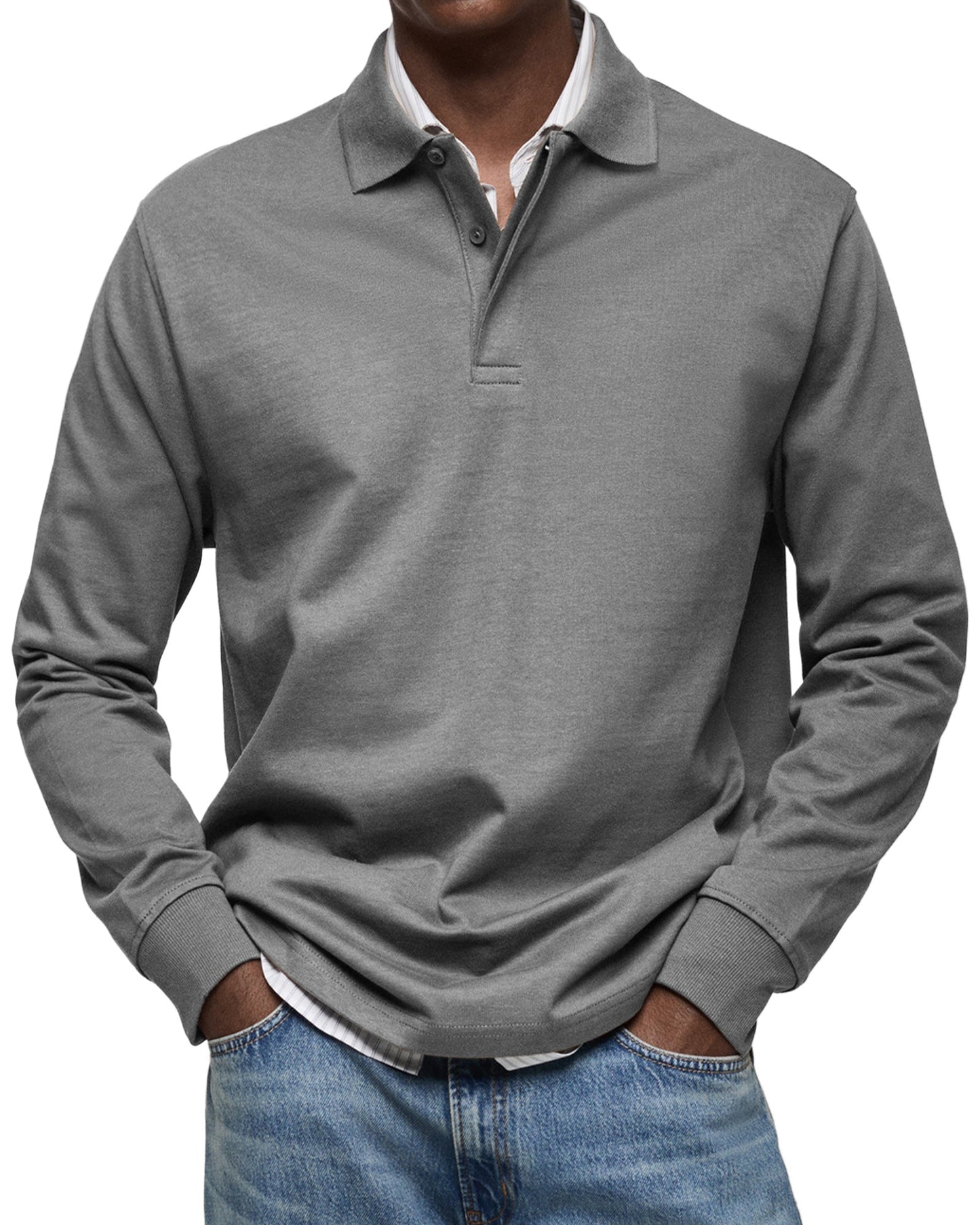 KOELMAN | POLO DE MANGA LARGA DE LUJO PARA HOMBRE