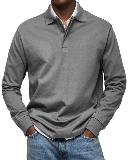 KOELMAN | POLO DE MANGA LARGA DE LUJO PARA HOMBRE