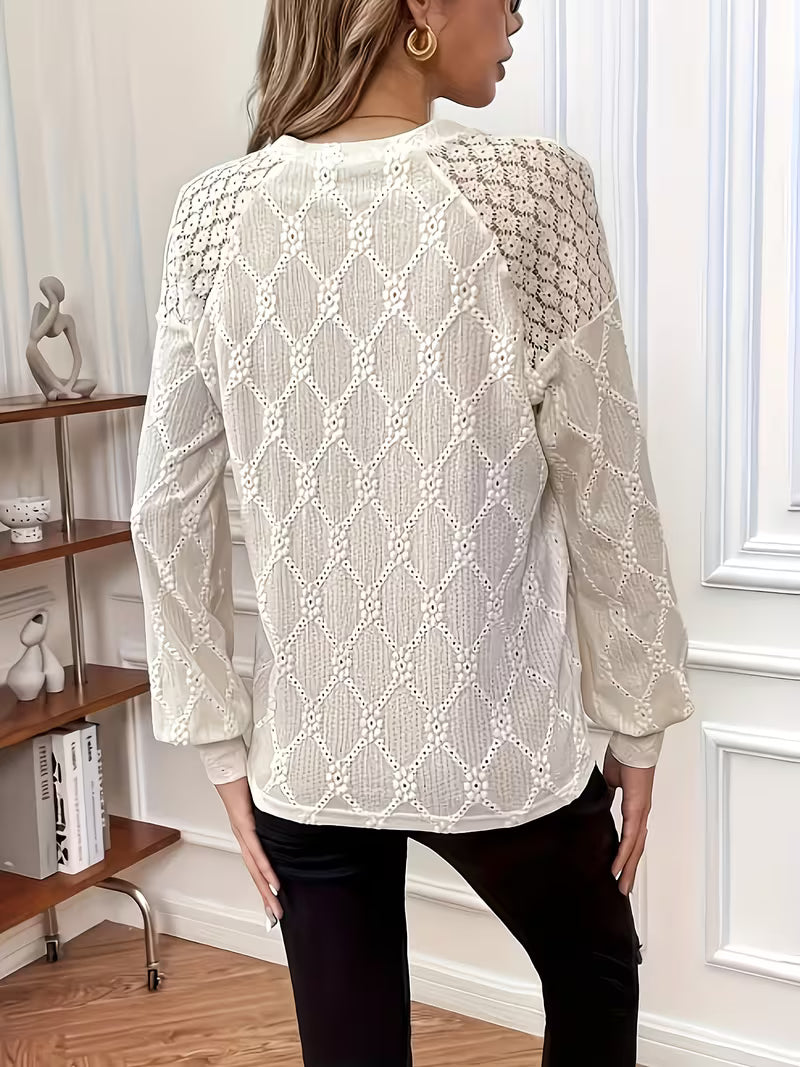 Livia – Blusa con patrón y mangas largas