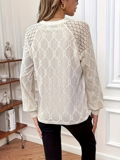 Livia – Blusa con patrón y mangas largas