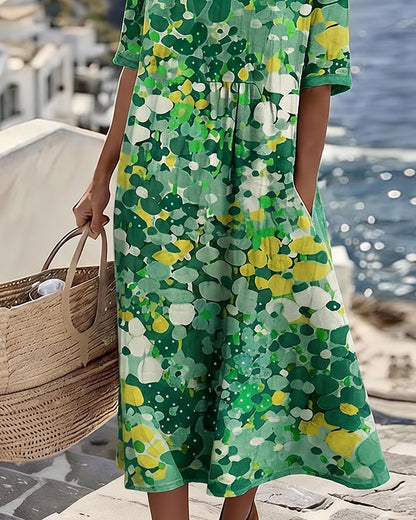 Elena | Vestido midi floral suelto y ligero para Mujer