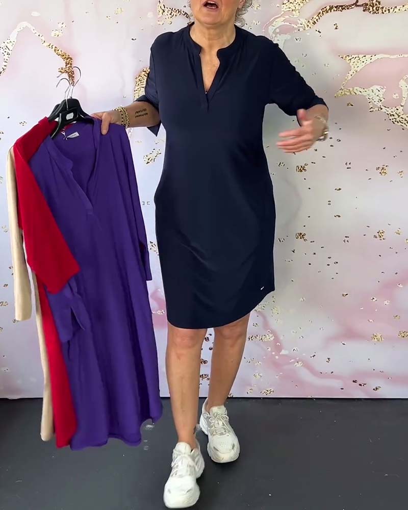 Hanneke™ | Vestido sencillo con escote en pico