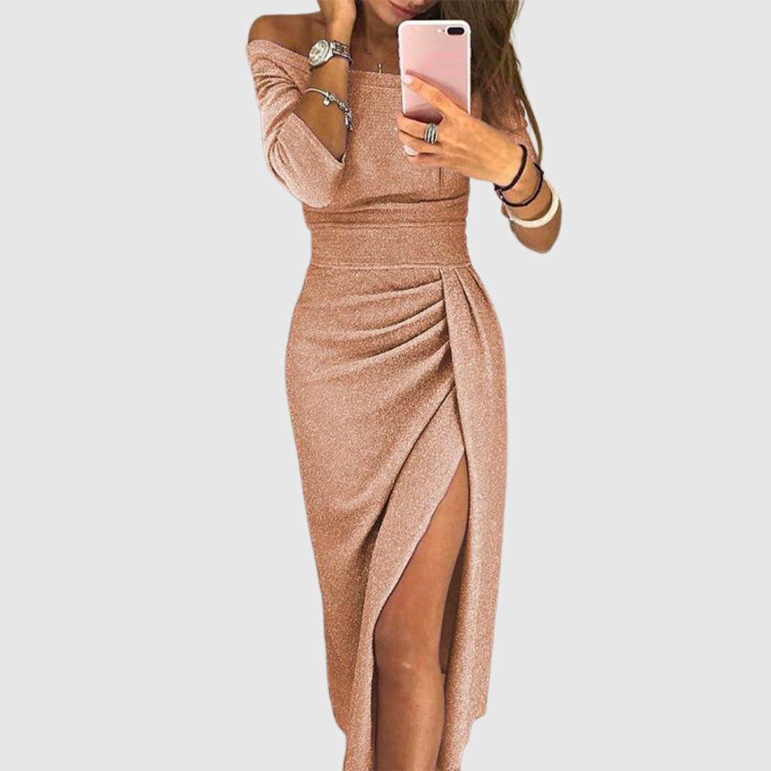 Isabeau | Elegante vestido maxi con cuello halter y ajuste fluido