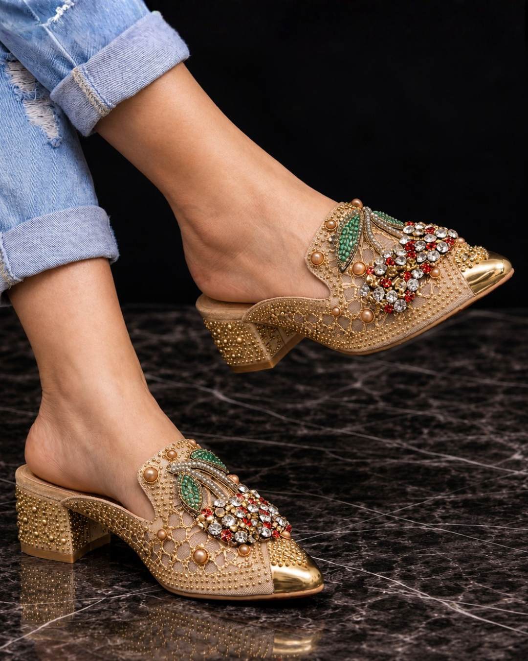 Gilda | Tacon con Cristales y Detalle de Cereza para Mujer
