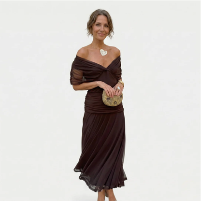 Alondra - Vestido Largo con Estampado Floral Fantasía y Escote en V para Mujer