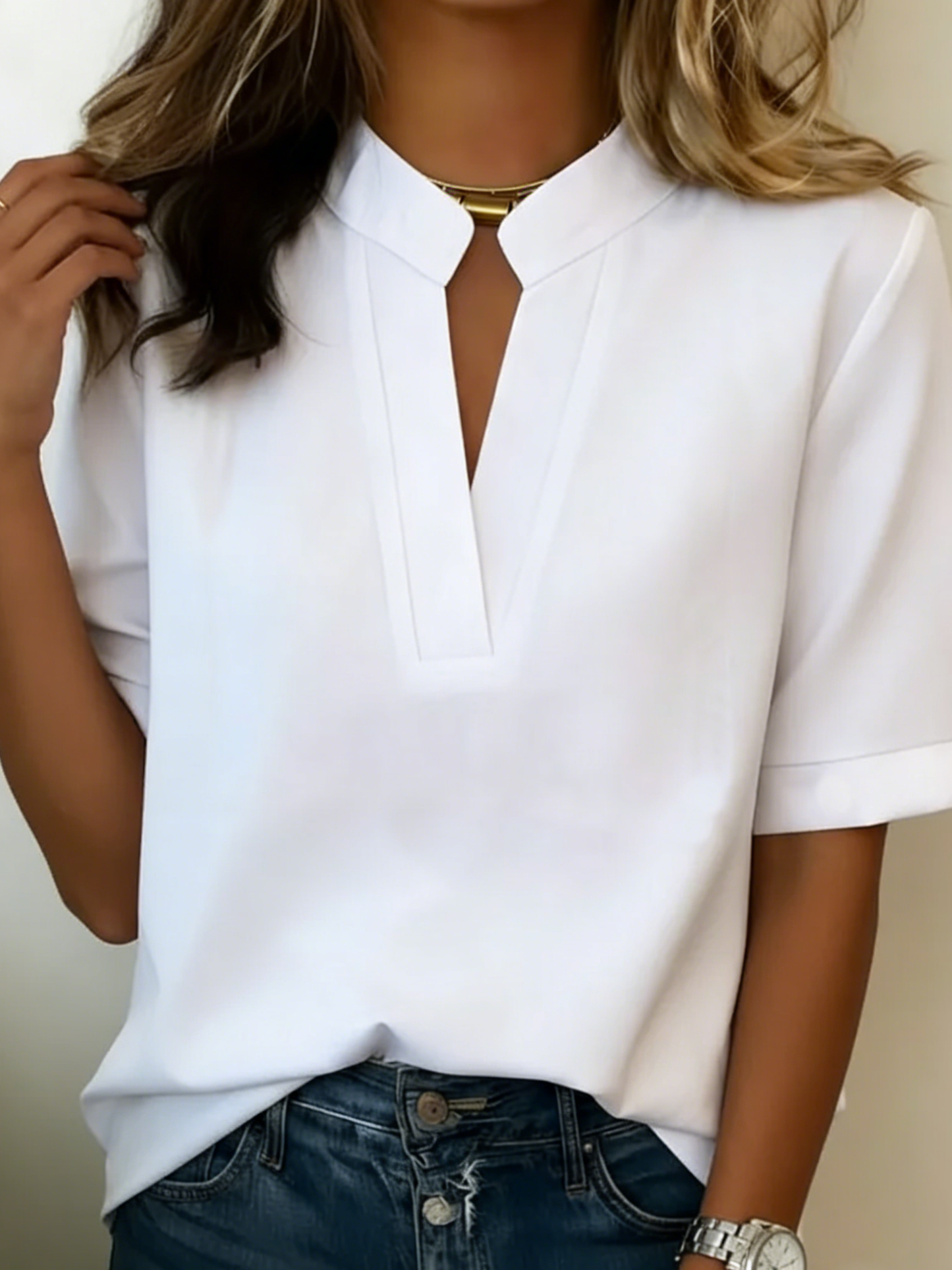 Lunvessa | Camisa de Manga Corta Relaxed para Mujer