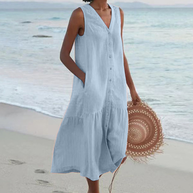 LYRA – VESTIDO DE VERANO CON CUELLO EN V