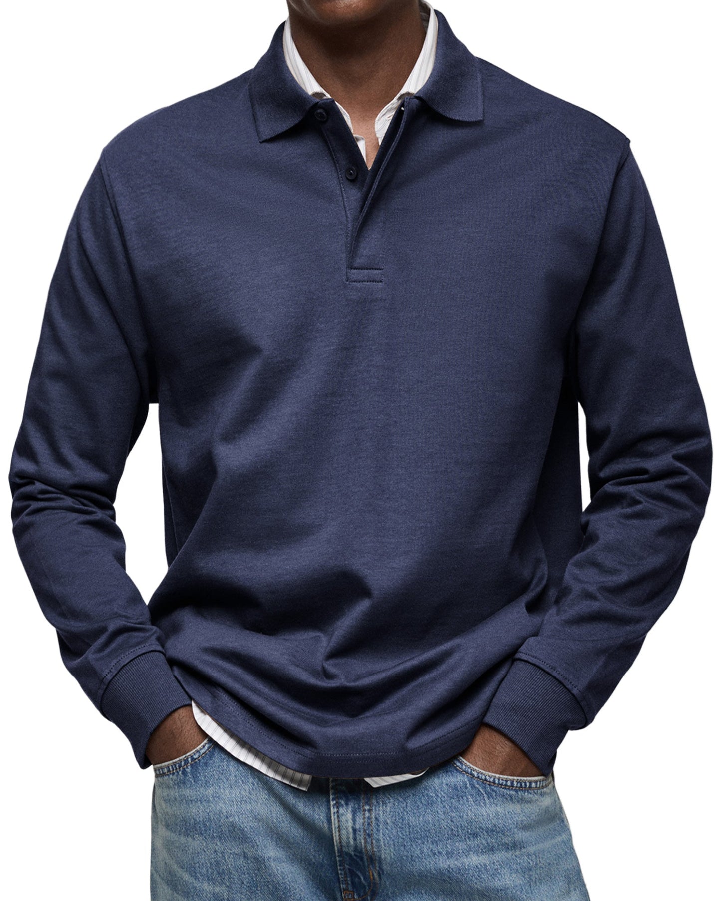 KOELMAN | POLO DE MANGA LARGA DE LUJO PARA HOMBRE