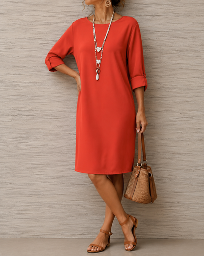 Sabine | Vestido Midi Fluido Efecto Barriga Plana para Mujer