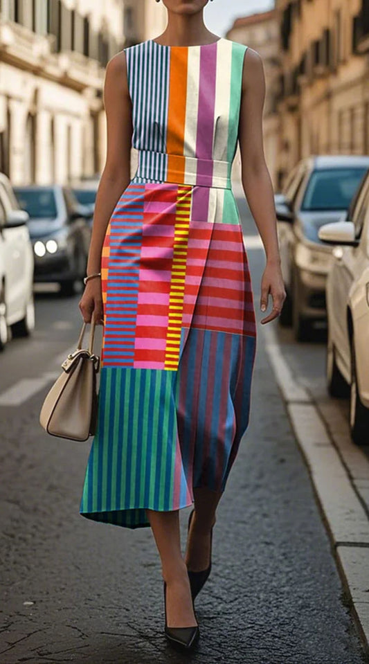 Tiffany - Vestido sin mangas estampado