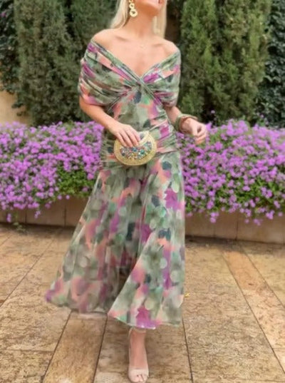 ALMA - VESTIDO LARGO CON CUELLO EN V