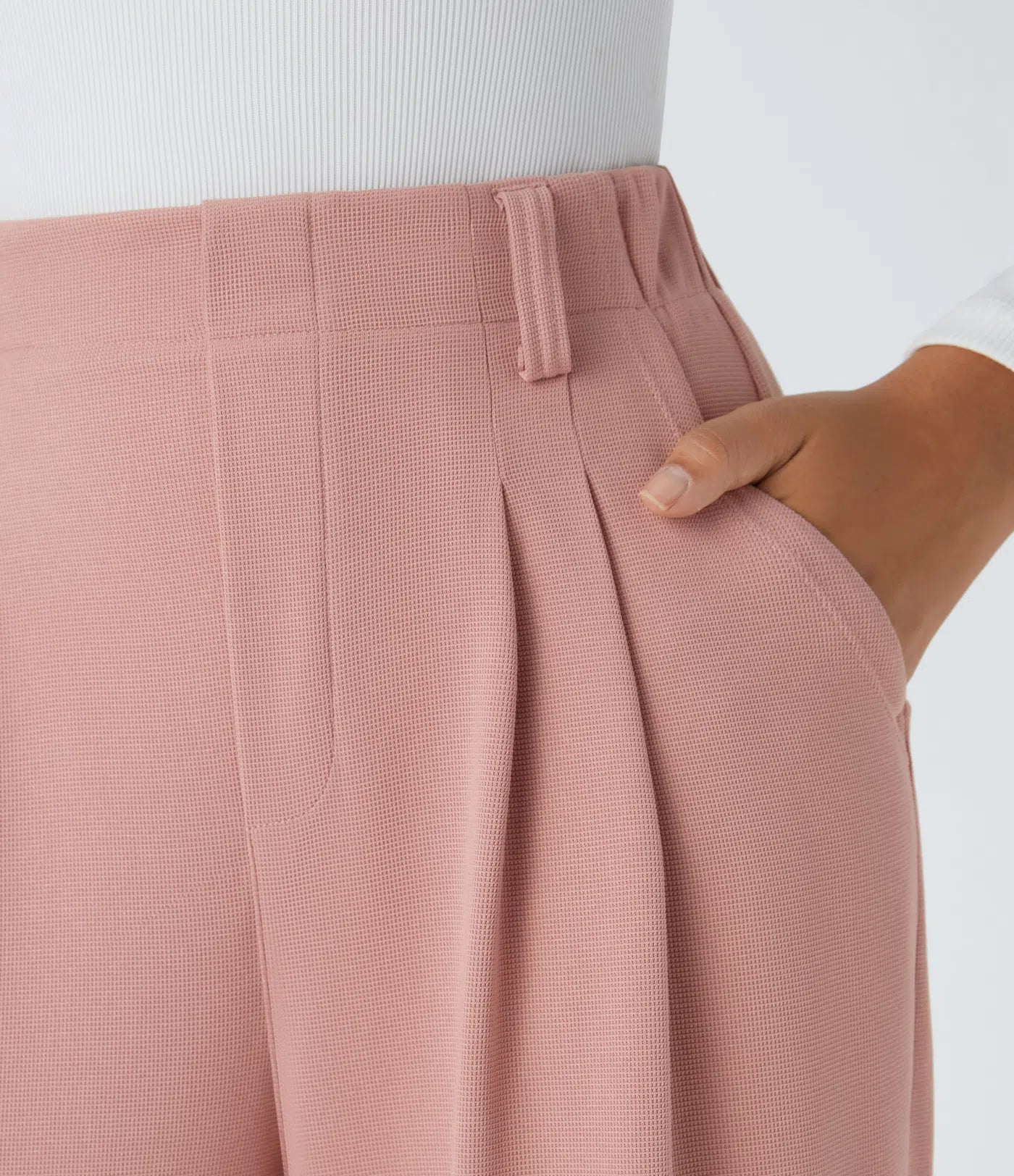 Halara - Pantalones de oficina de pierna ancha con bolsillos laterales y cintura alta para Mujer