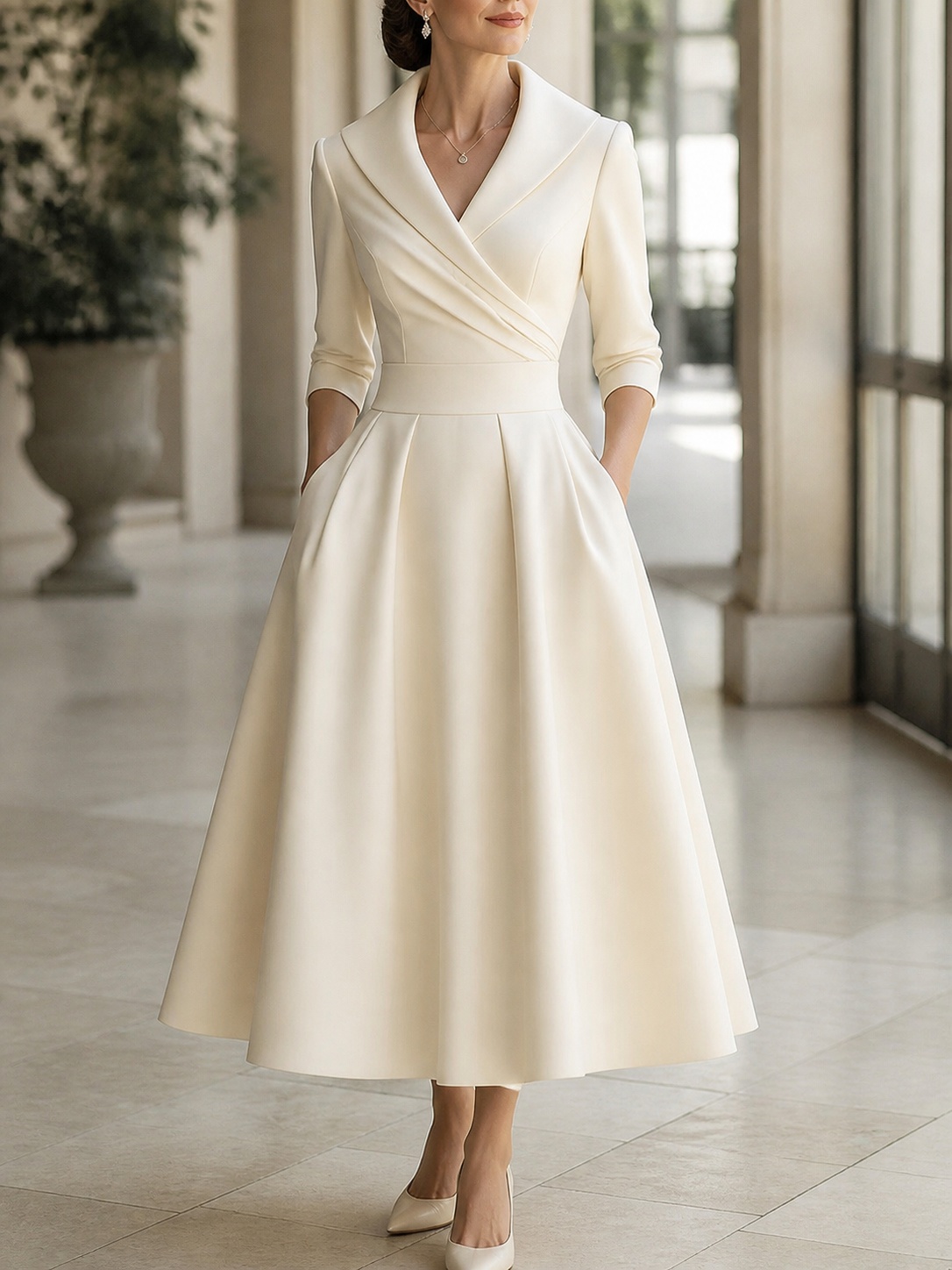 Élodie - Vestido de Mujer midi de satén