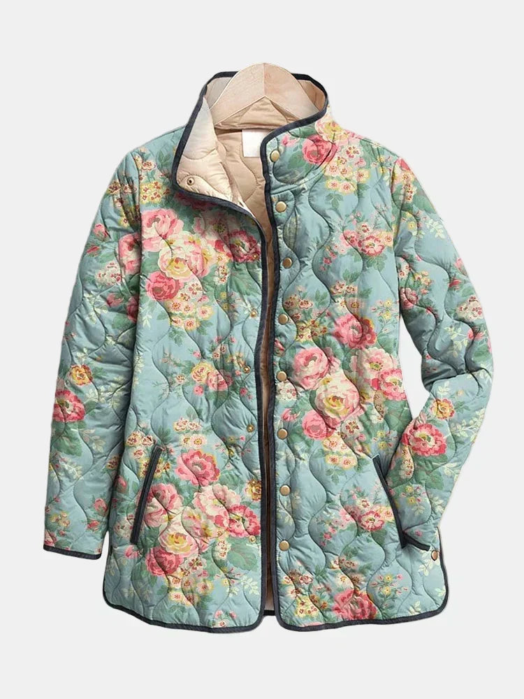 DELACROIX | Chaqueta Acolchada Rosas Celadón Mathilde