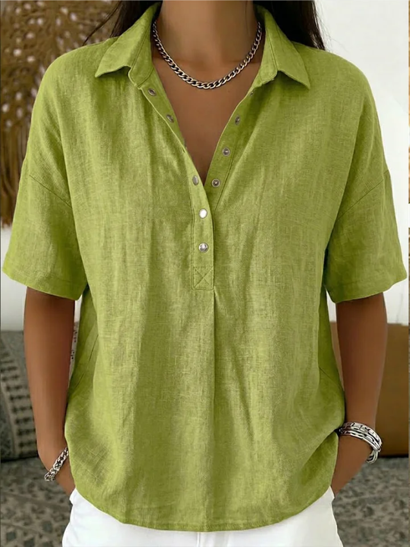 Velara | Blusa con cuello y detalles de botones para Mujer