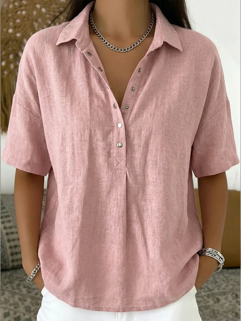 Velara | Blusa con cuello y detalles de botones para Mujer