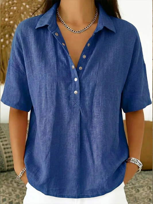 Velara | Blusa con cuello y detalles de botones para Mujer