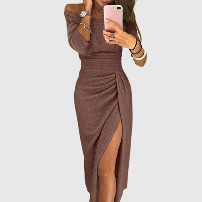 Isabeau | Elegante vestido maxi con cuello halter y ajuste fluido