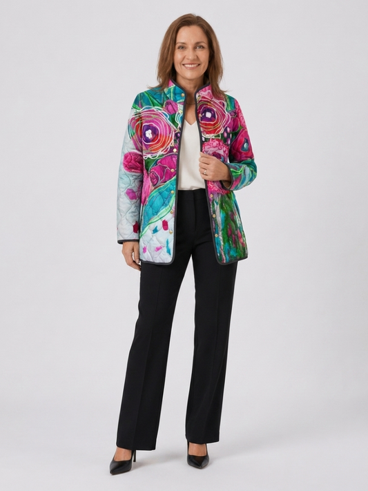 DELACROIX | Chaqueta Acolchada Acuarela Floral Lucie