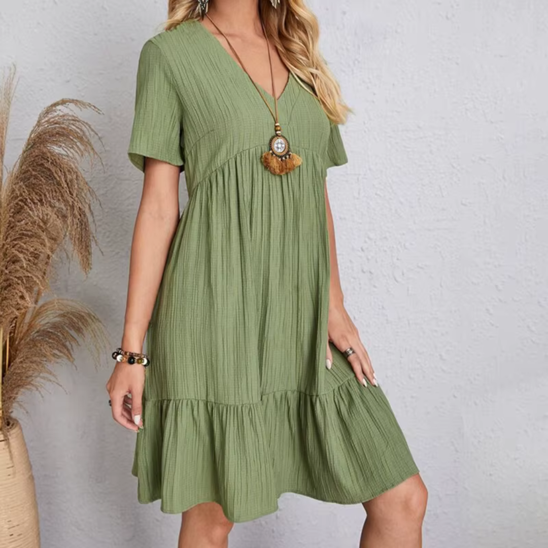 Natacha™ | Vestido fluido y favorecedor con textura plisada