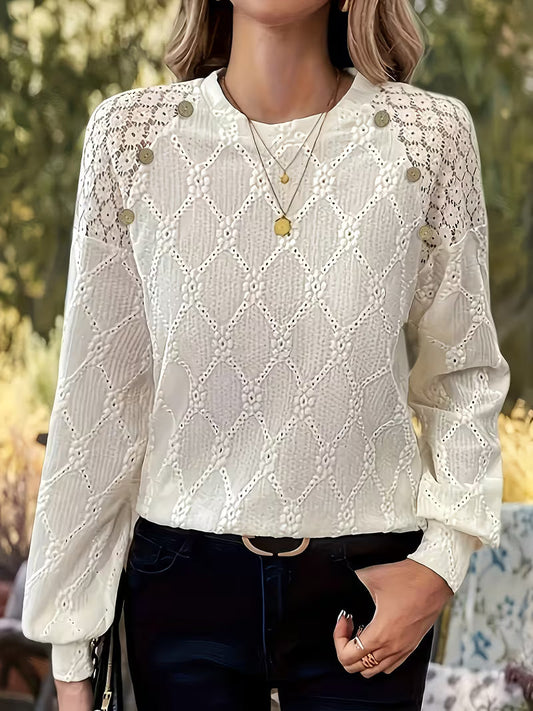 Livia – Blusa con patrón y mangas largas