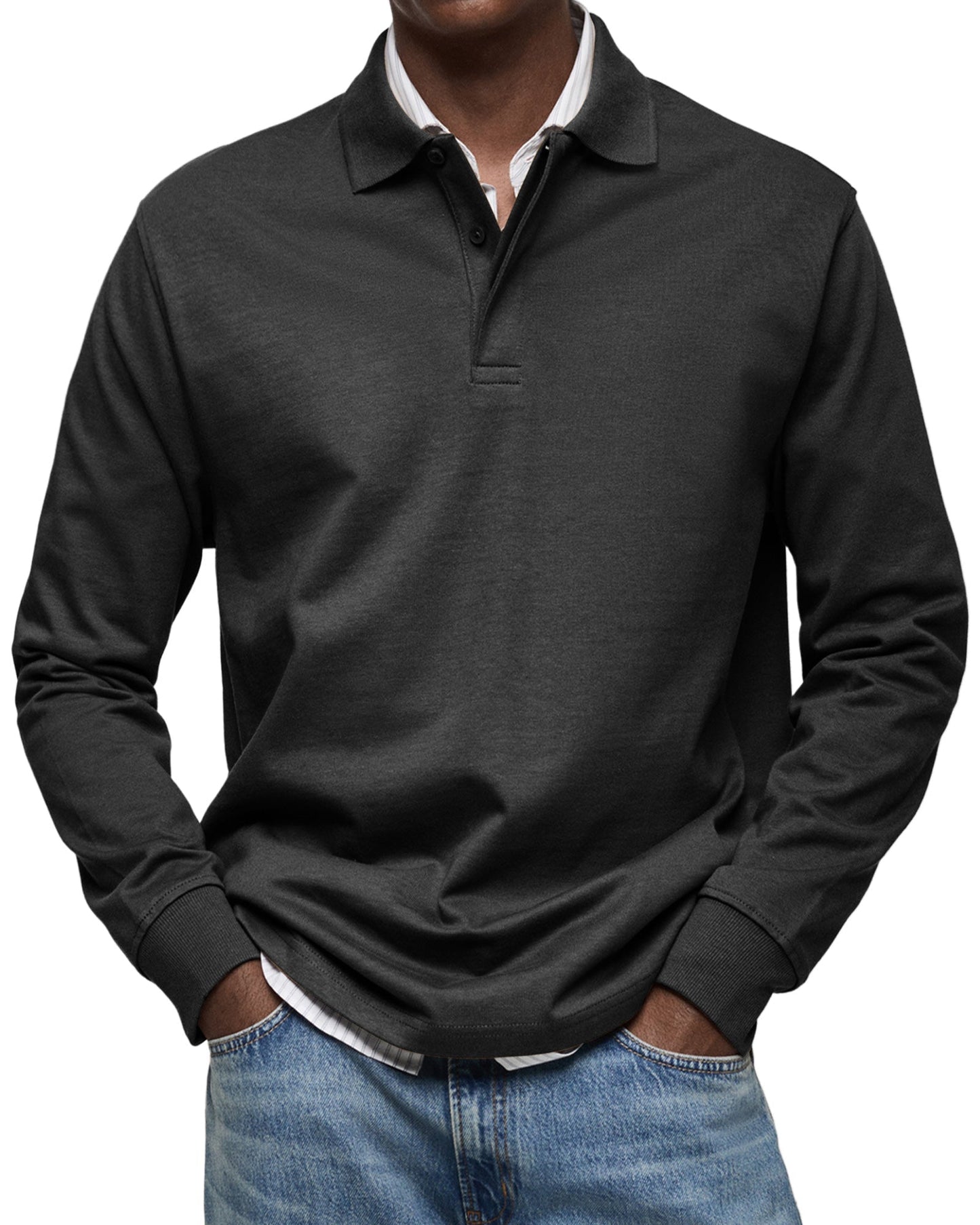 KOELMAN | POLO DE MANGA LARGA DE LUJO PARA HOMBRE