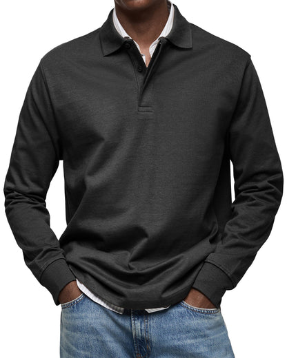 KOELMAN | POLO DE MANGA LARGA DE LUJO PARA HOMBRE