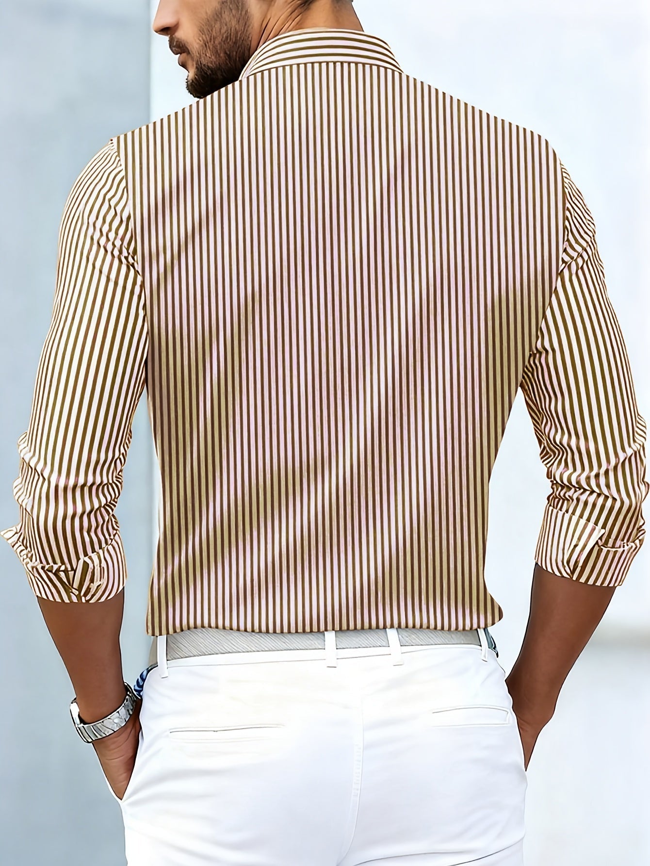 Emerson | Camisa de hombre a rayas vintage de manga larga
