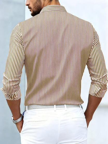 Emerson | Camisa de hombre a rayas vintage de manga larga