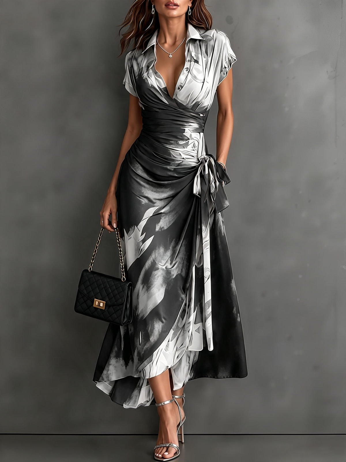 Andréa – Vestido Largo Cruzado para Mujer
