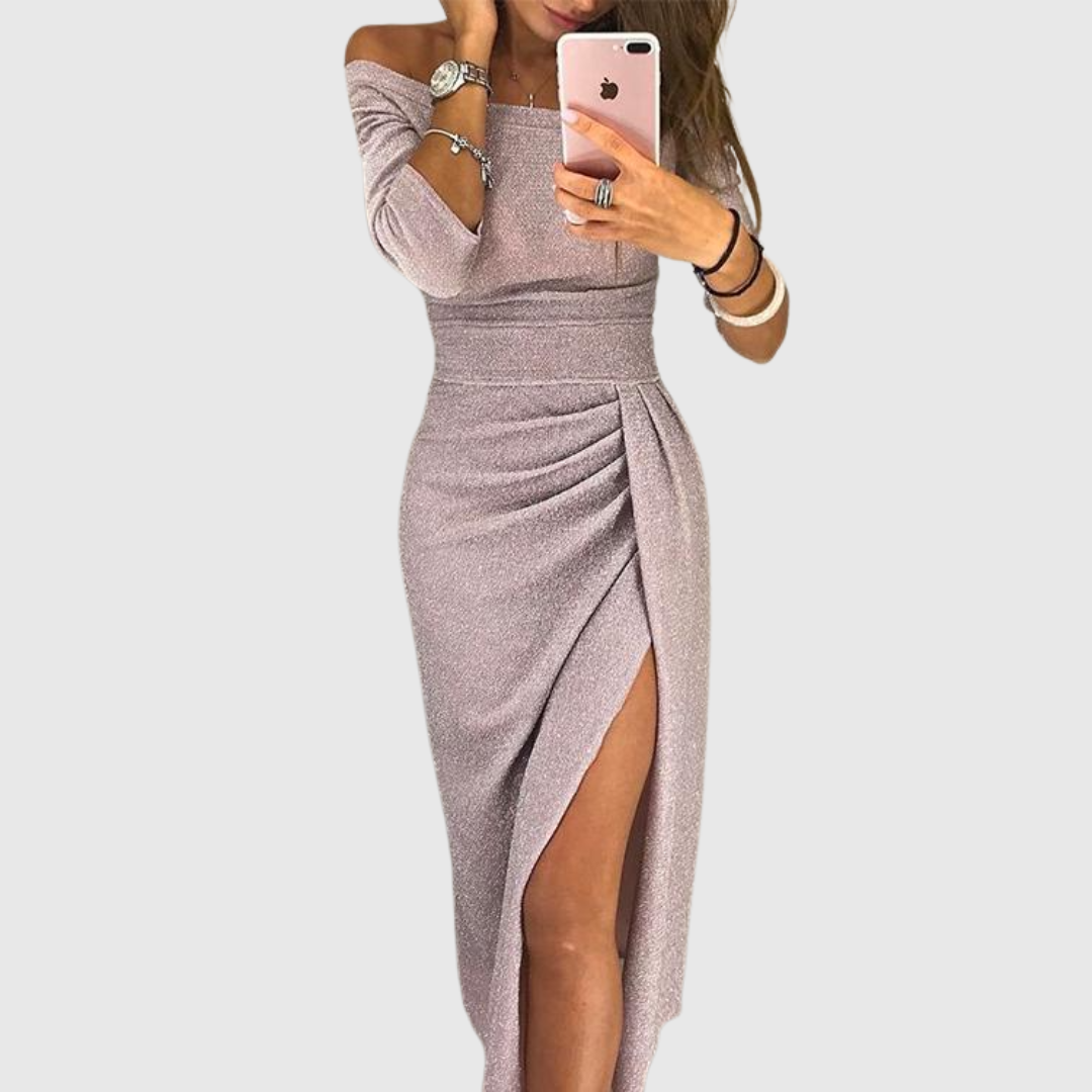 Isabeau | Elegante vestido maxi con cuello halter y ajuste fluido
