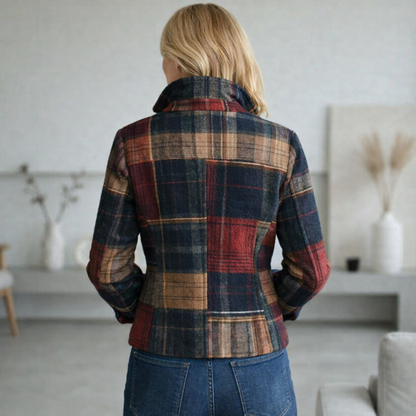 Natalie – Chaqueta de entretiempo para Mujer a cuadros con cuello