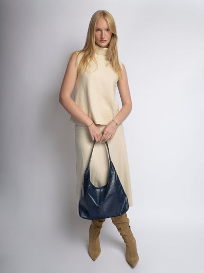Bolso de mano Scarlett de piel desgastada