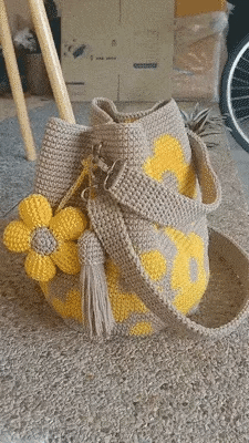 Jazmín - Saco Tote Floral de Croché Hecho a Mano para Mujer