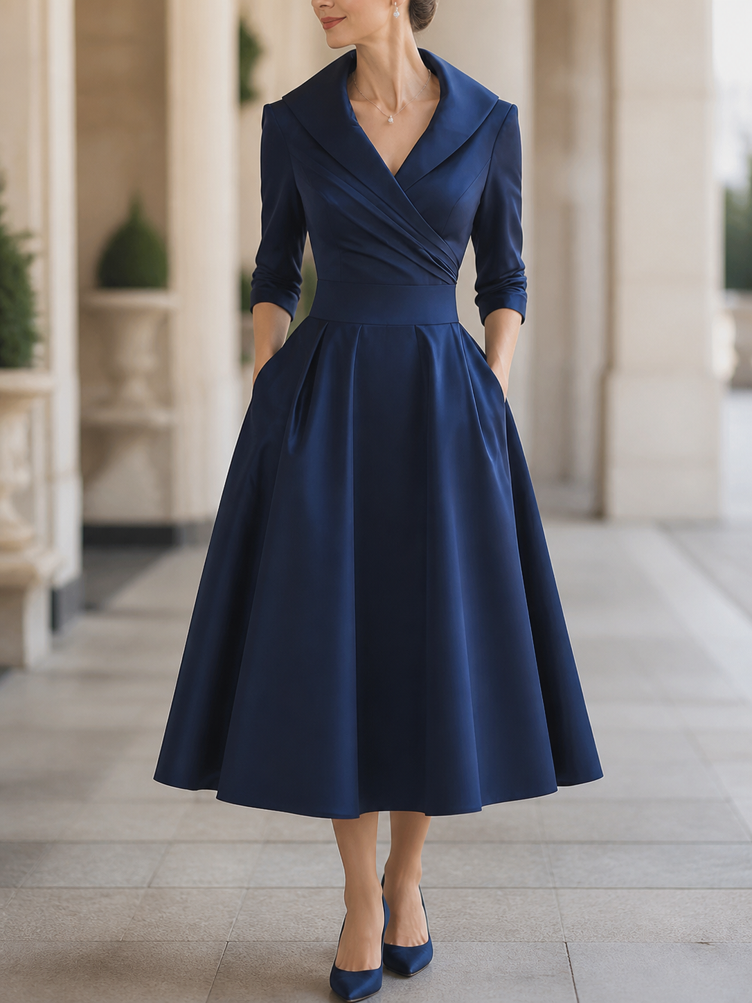 Élodie - Vestido de Mujer midi de satén