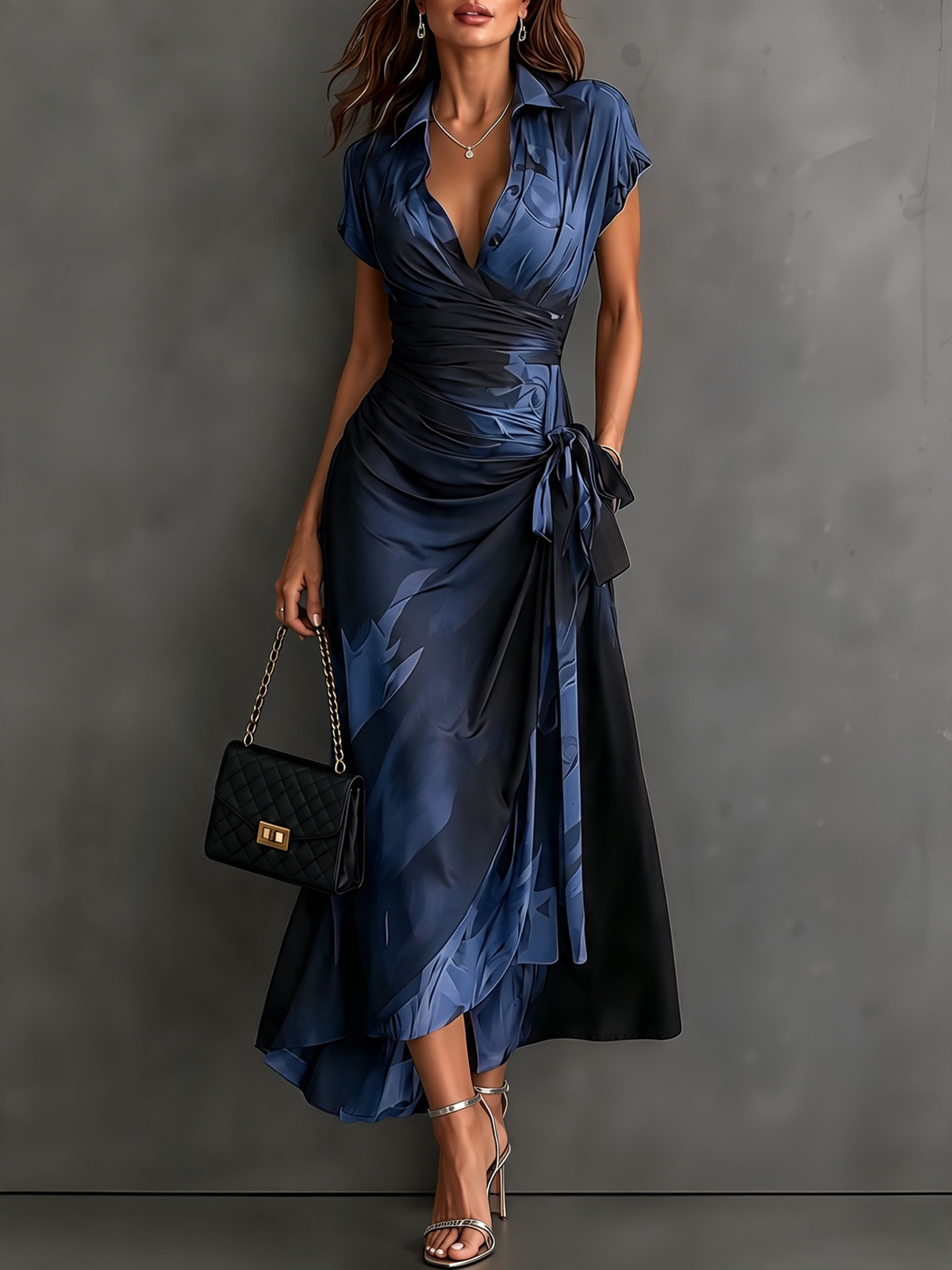 Andréa – Vestido Largo Cruzado para Mujer
