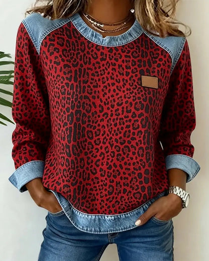 Leo - Camiseta de Mujer con Estampado de Leopardo