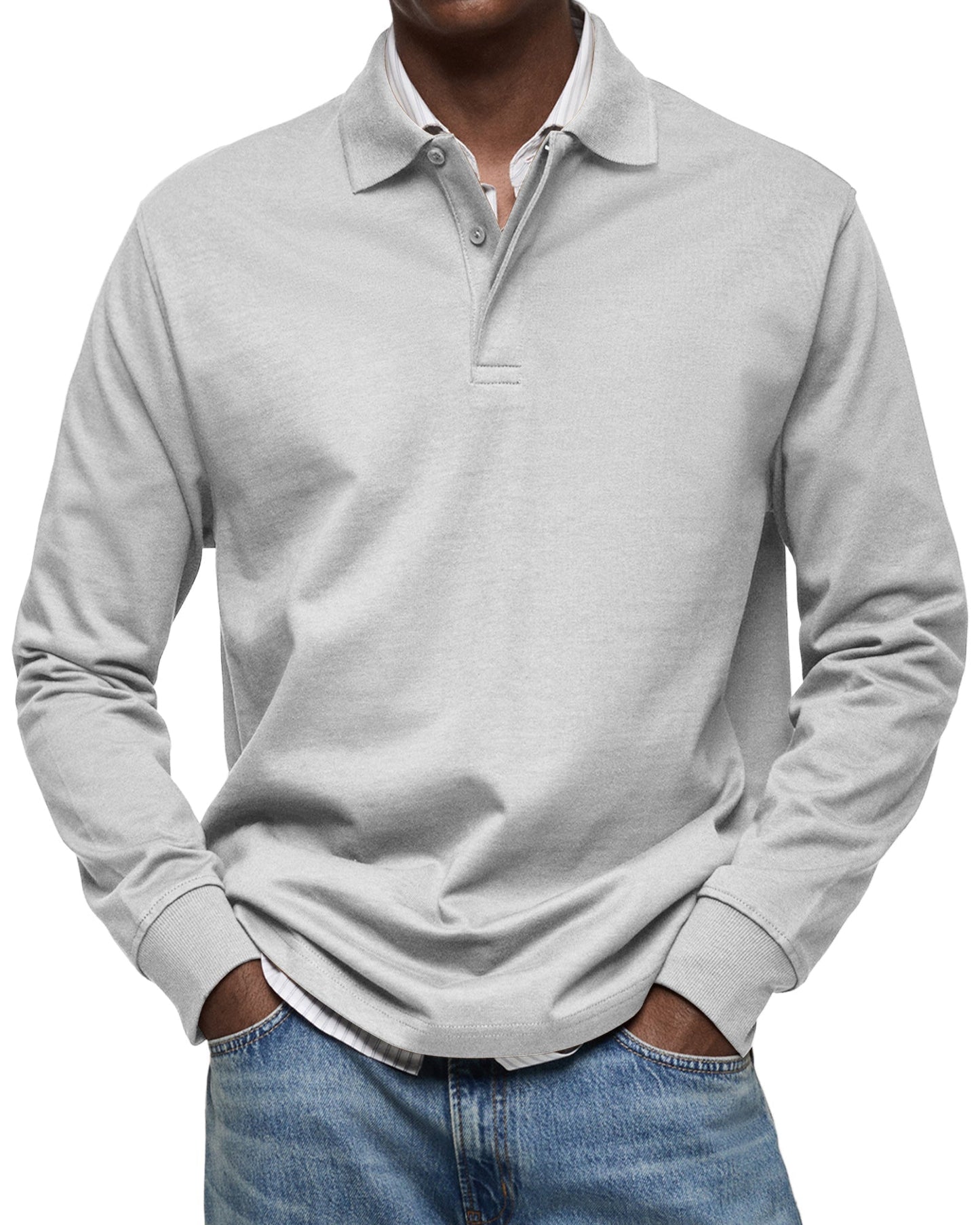 KOELMAN | POLO DE MANGA LARGA DE LUJO PARA HOMBRE