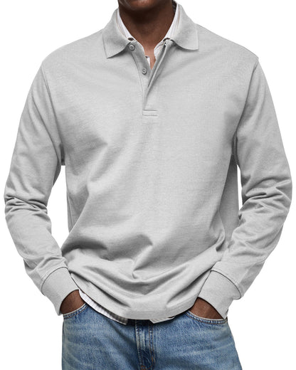 KOELMAN | POLO DE MANGA LARGA DE LUJO PARA HOMBRE