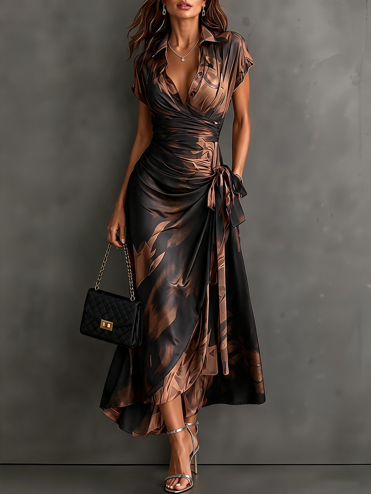 Andréa – Vestido Largo Cruzado para Mujer