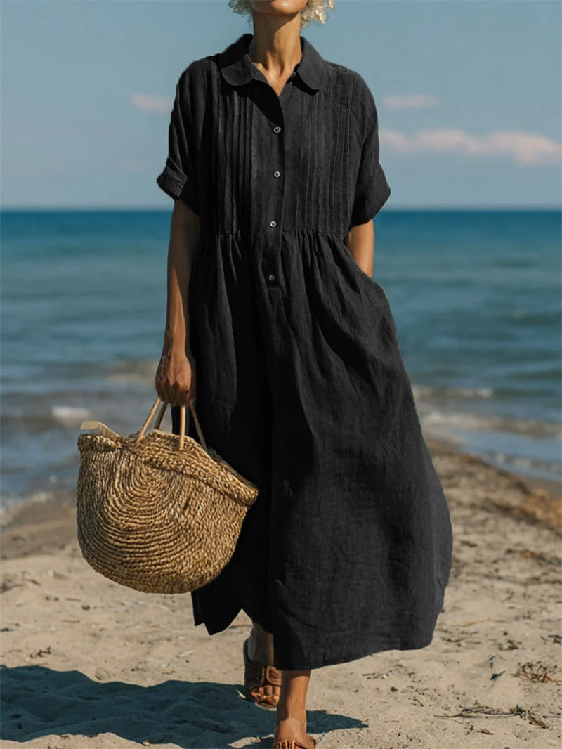 Arianne | Vestido Camisón Fluido de Algodón Elegante para Mujer