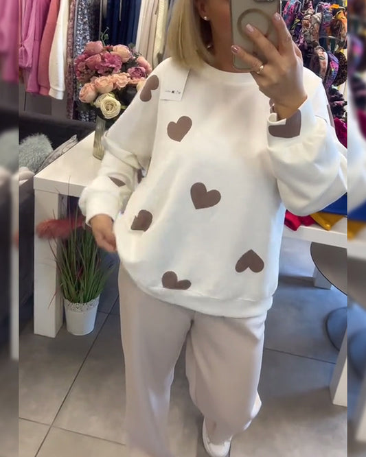 Mila – Suéter de mezcla de algodón con corazones