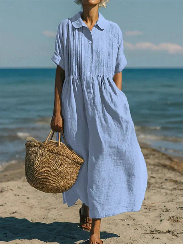 Arianne | Vestido Camisón Fluido de Algodón Elegante para Mujer